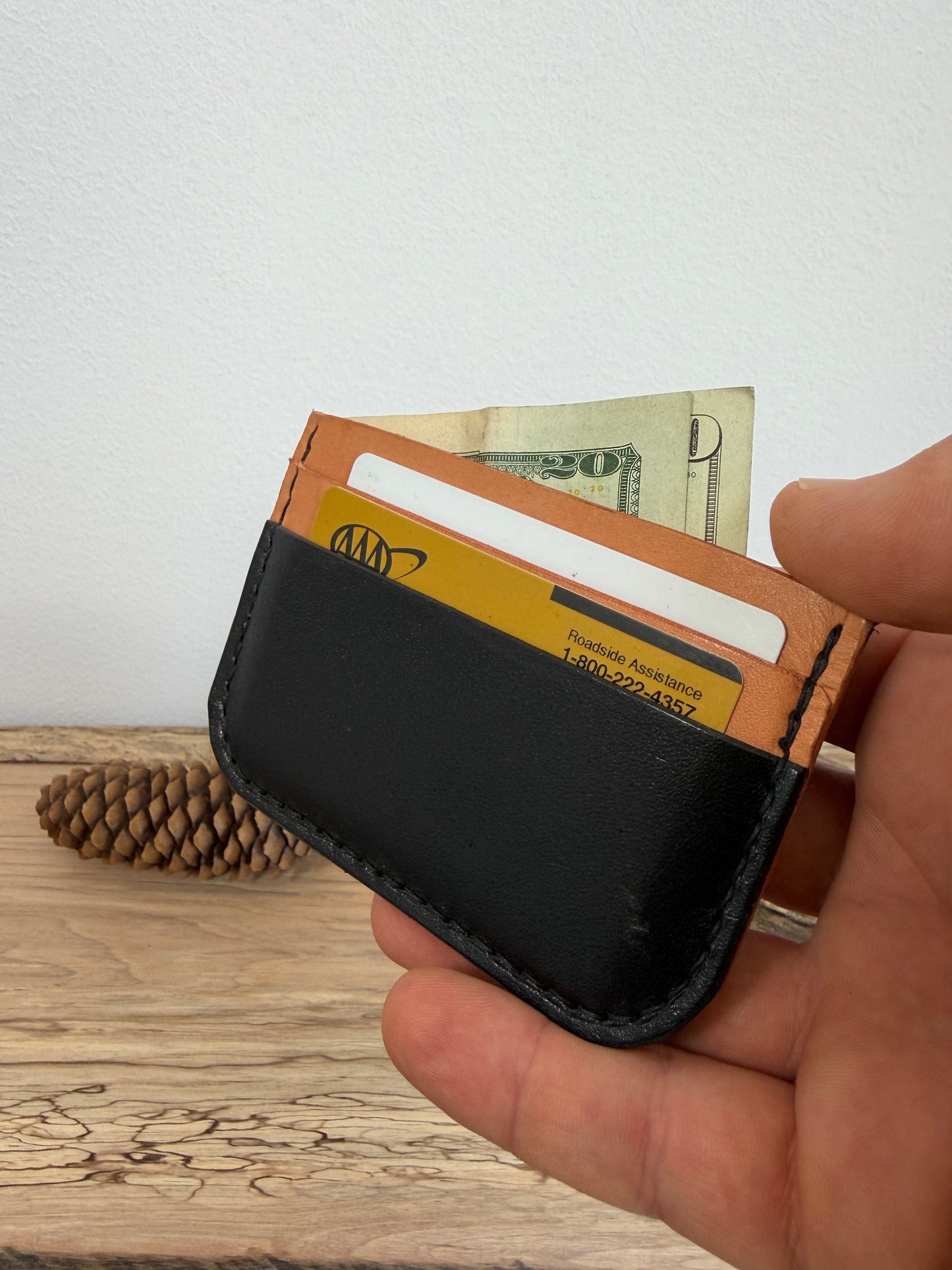 Three Pocket Compact Leather Wallet
