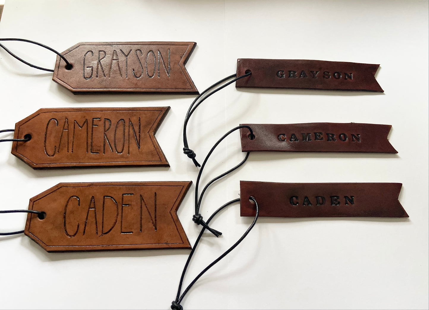 Large Leather Stocking Tag for Christmas