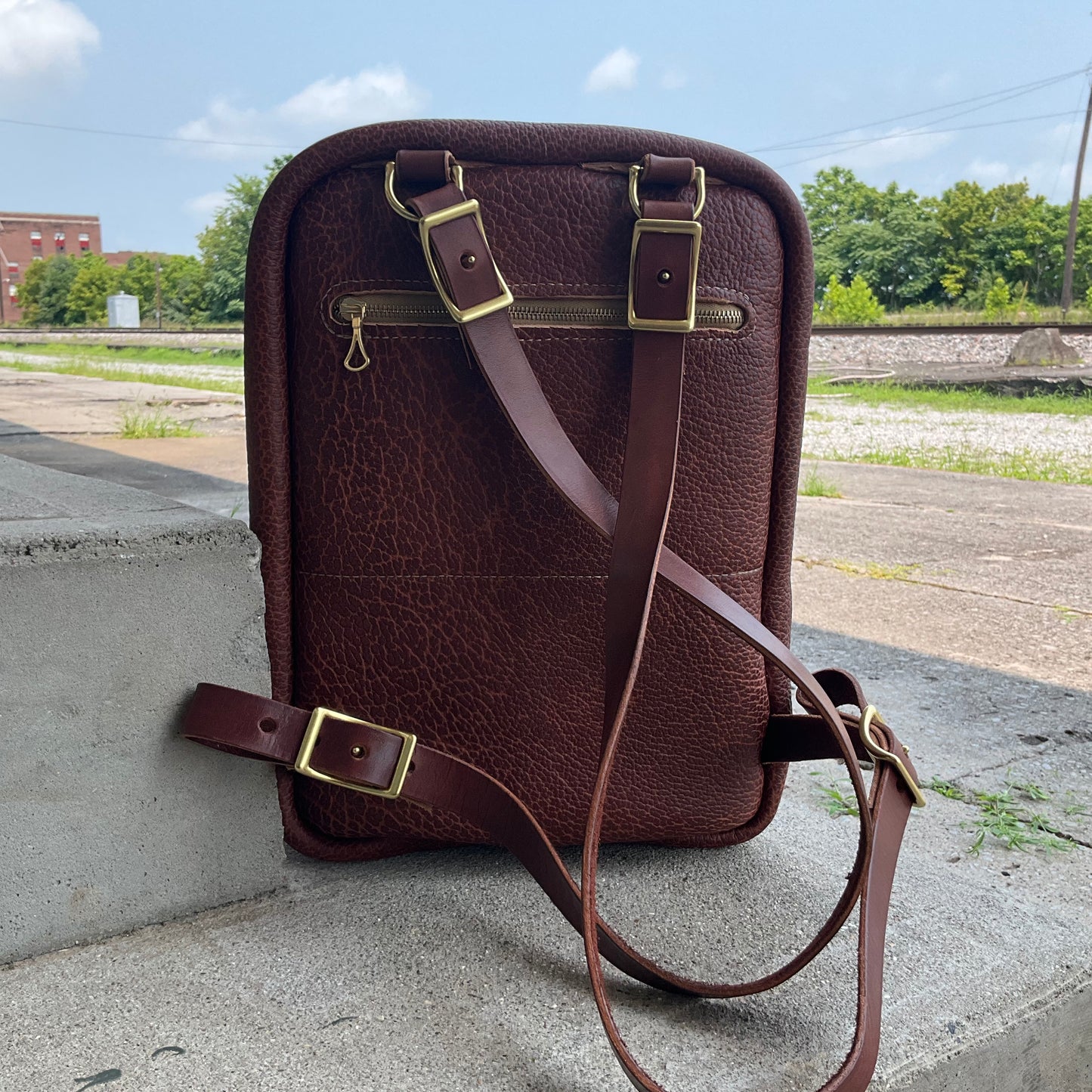 Leather Cube Backpack