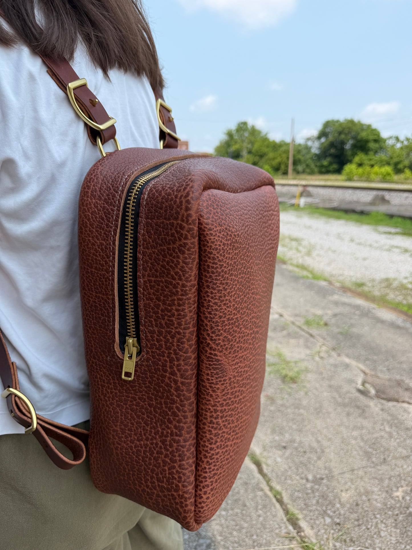 Leather Cube Backpack
