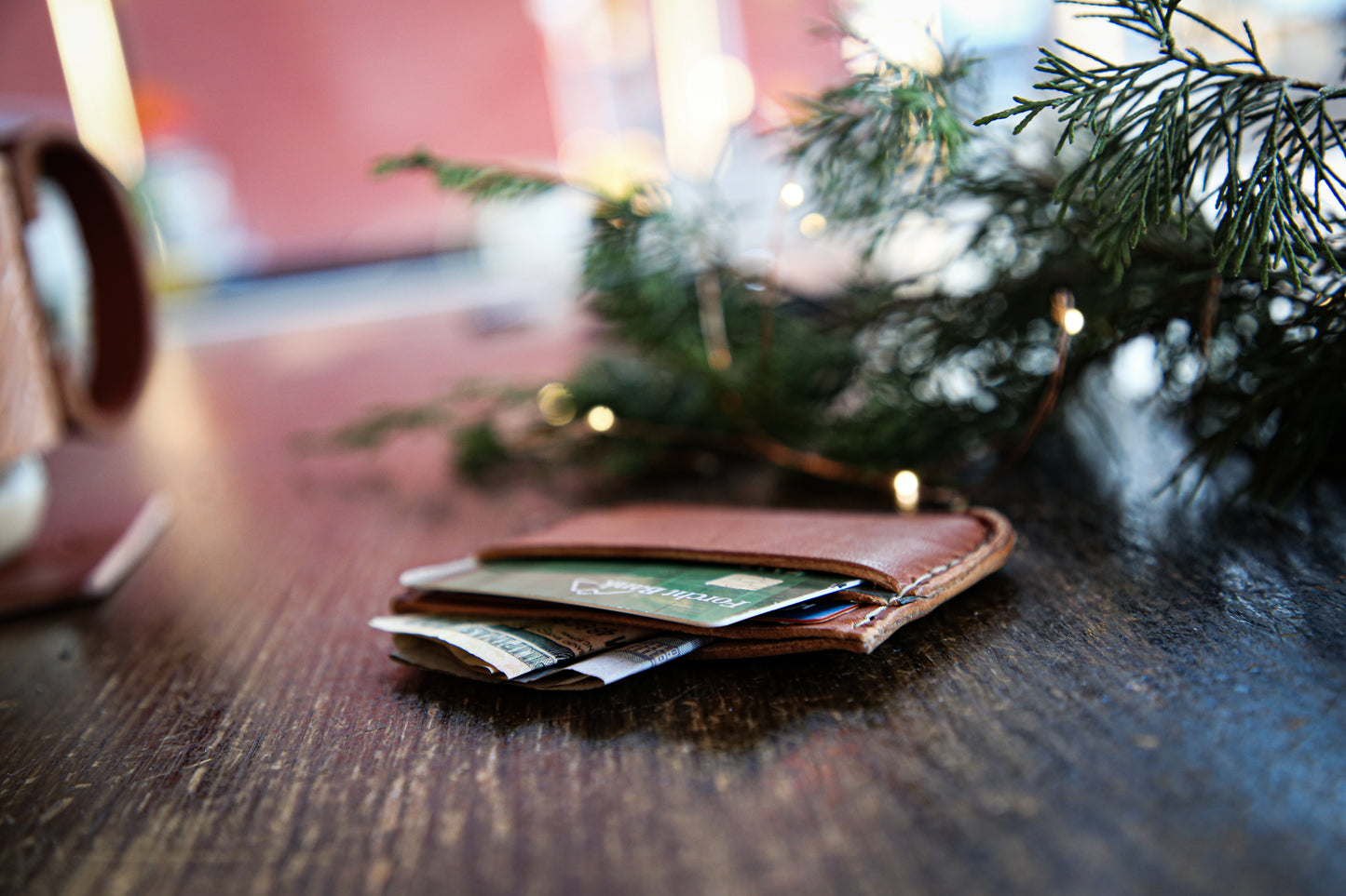 Three Pocket Compact Leather Wallet