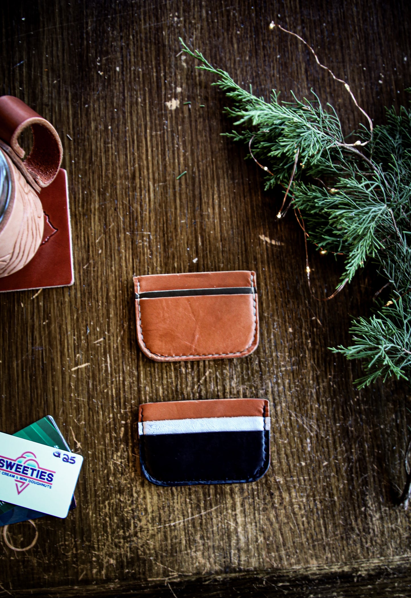 Three Pocket Compact Leather Wallet