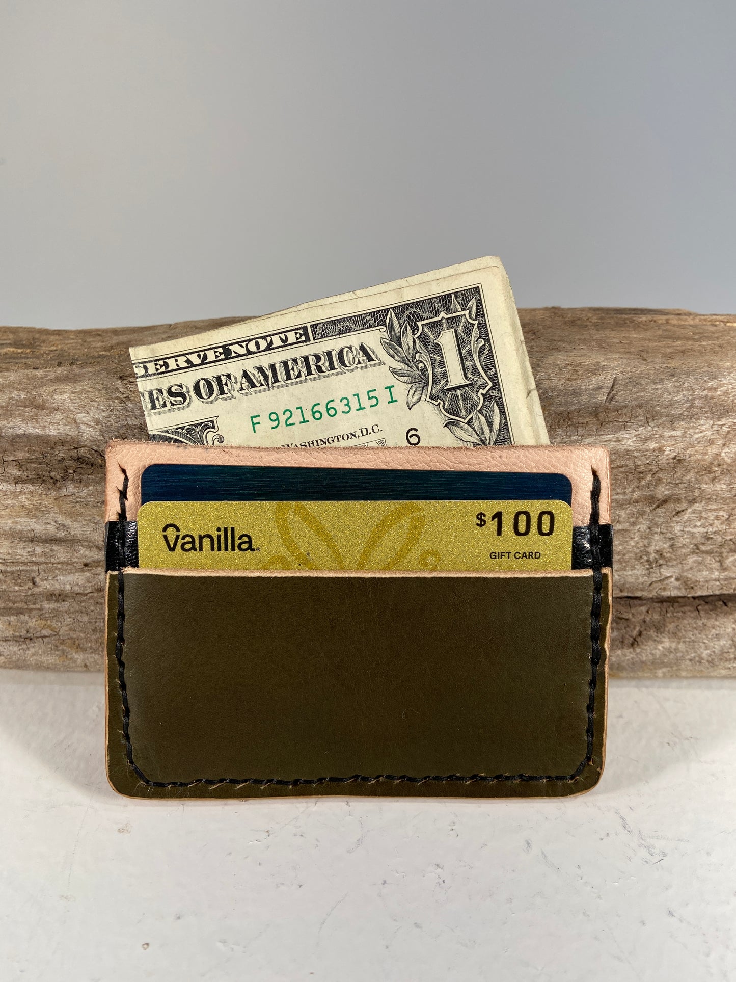 Three Pocket Compact Leather Wallet